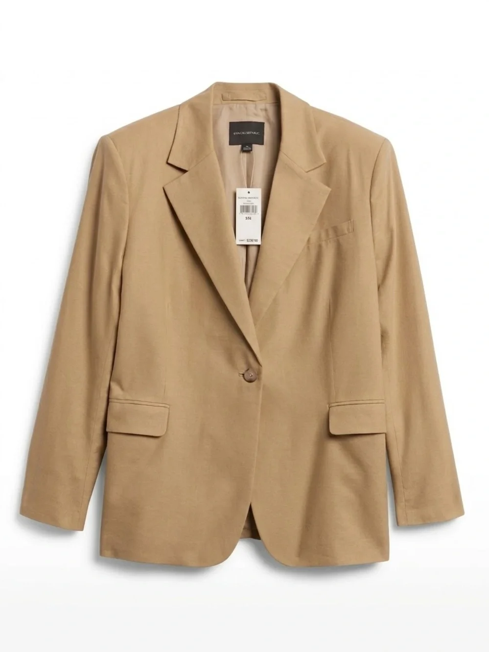 NWT Banana Republic Camel Tan Lena Relaxed Linen Blend Women’s Blazer XXL